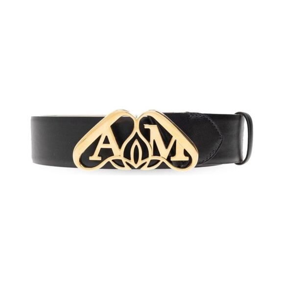 Alexander McQueen Black Belt with Gold Heart Buckle M - Picture 1 of 11